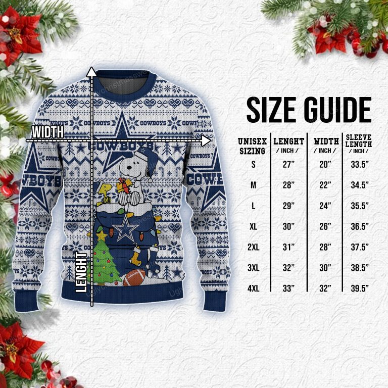 Peanut Snoopy Christmas Dallas Cowboys Logo Pattern Ugly Sweater 7 - Uglychristmassweater.us
