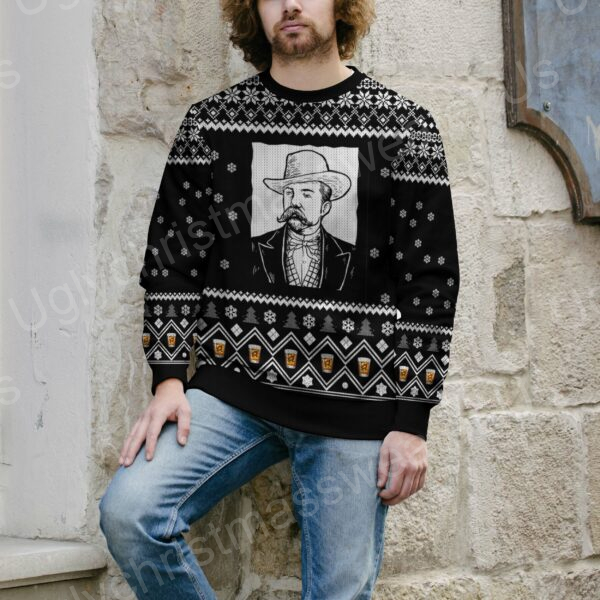 Black Jack Daniel's Tennessee Whiskey Photo Ugly Sweater With Snow Patter