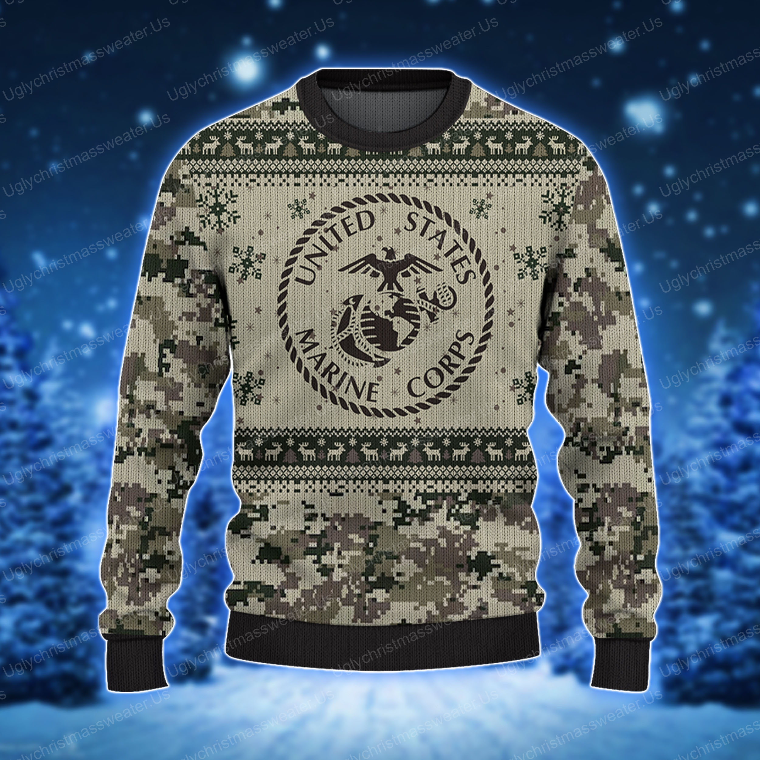 Fashion Flair, Patriotism Wear: Our Marine Corps Inspired Ugly Christmas Camo Sweater
