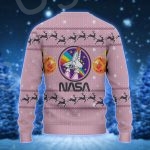 Pink Nasa Ugly Sweater With Moon Logo And Astronaut Delight