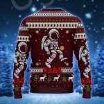 Red And White With Nasa ElementsLogo Rocket Astronaut And Quirky Christmas Ugly Sweater