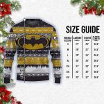 Dark Knight Style Festive Blue Knit Sweater with Gold Batman Logo