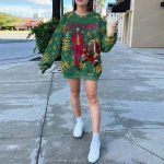 Holiday Mayhem In Green Joker Ugly Christmas Sweater With Santa Snowflakes Haha Print