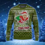 Funny Santa Trump Flying Christmas Trees Ugly Holiday Sweater 1 - Ugly Christmas Sweater