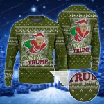 Funny Santa Trump Flying Christmas Trees Ugly Holiday Sweater - Ugly Christmas Sweater