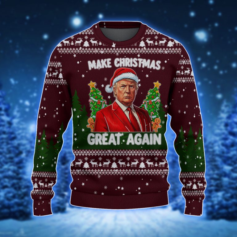 Funny Political Christmas Gift Donald Trump Santa Make Christmas Great Again Sweater 1 - Ugly Christmas Sweater