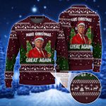 Funny Political Christmas Gift Donald Trump Santa Make Christmas Great Again Sweater - Ugly Christmas Sweater